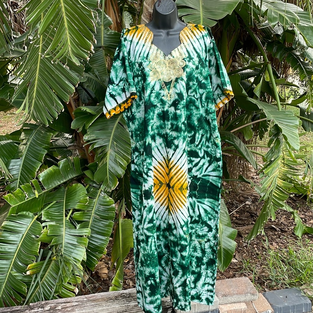 Vintage, tie-dye traditional caftan